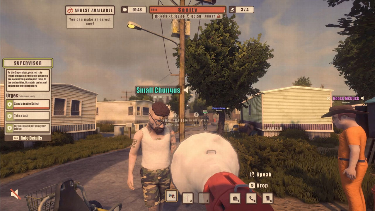 Dawson Oaks Trailer Park lobby and role reveal during a community session