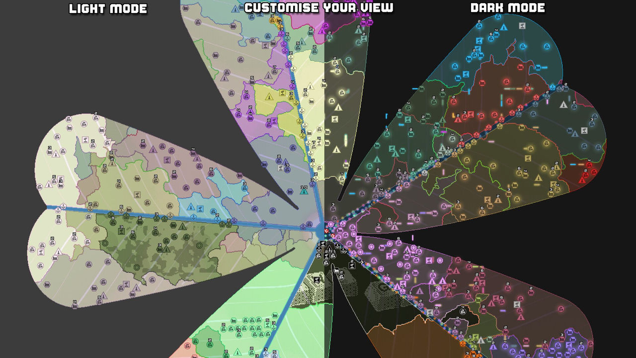 OpenFront official screenshot showing a late-game border and cities